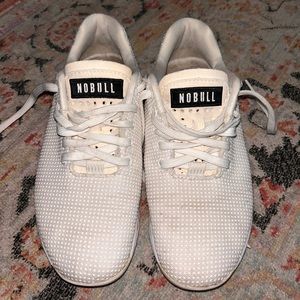 All white nobull trainers
